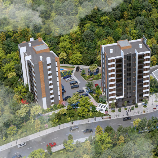 La Vida City twin-block aerial view