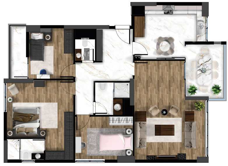La Vida City apartment plan 1